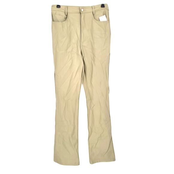 WeWoreWhat Vegan Leather Kick Flare Pants Oat 28 MSRP $128 Street Style Chic - Picture 3 of 12